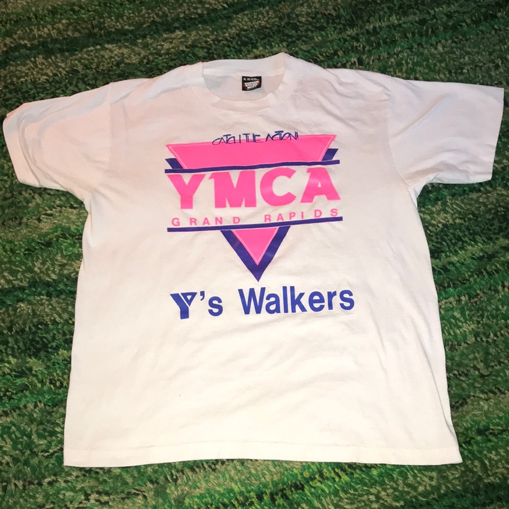 White YMCA Grand Rapids 'Y's Walkers' Crewneck T-Shirt